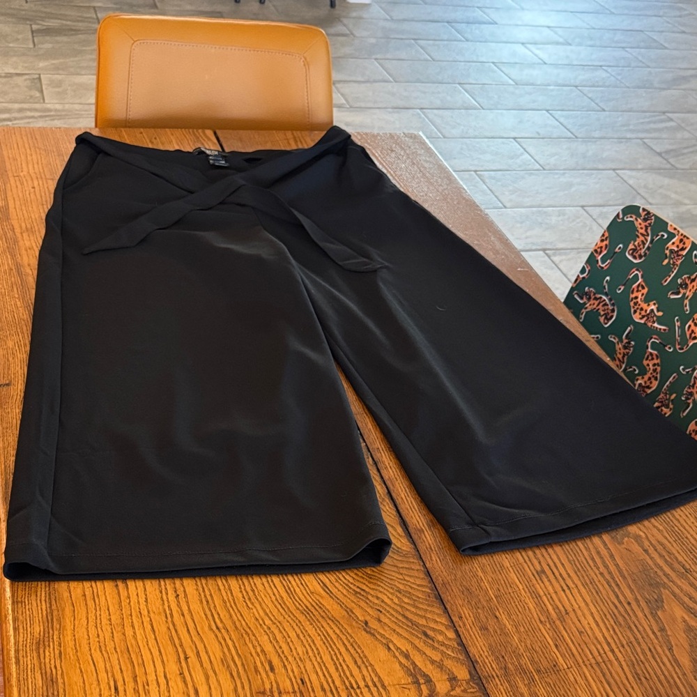 Rewash Black Wide-Leg Pants